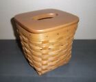 Longaberger TALL TISSUE BASKET and LID ~ Warm Brown ~ 2002 ~ Made in USA