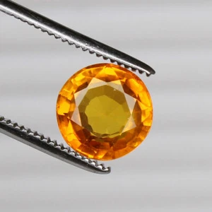 Gemas sueltas corte redondo color dorado zafiro amarillo natural de 7,20 quilates 10,9 x 10,9 mm - Imagen 1 de 6