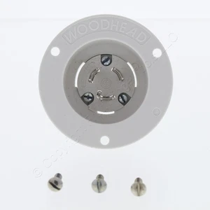 Woodhead 2407MB Safeway Male Flanged Inlet 3P3W 15A 125V 10A 250V Non-NEMA - Picture 1 of 8