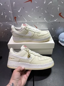 Size 7.5 - Nike Air Force 1 '07 Low PRM EMB Coconut Milk White CW2919-100 - Picture 1 of 10