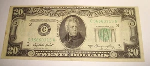 1950 A Series Twenty Dollar Federal Reserve Note $20 Bill 3 of a kind 3 6's - Picture 1 of 4