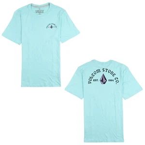 VOLCOM Archer Logo T-Shirt sz M Medium Blue Modern Fit - Picture 1 of 3