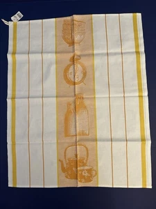 Geschirrtuch weiß-orange-gelb Made in France 27,5 x 22" 100% Baumwolle NEU - Bild 1 von 7