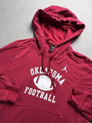 Молодежная толстовка с капюшоном Oklahoma Sooners M Red Jordan Football Jumpman логотип пуловер - Изображение 1 из 4