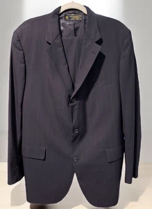 Vtg Brooks Brothers Makers Blazer Jacket Pants Suit 44 Long Pinstripe Blue USA - Picture 1 of 23