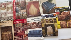 Vintage Home Decorating craft sewing patterns lot of 9 curtain, tabletops, beds, - Picture 1 of 4