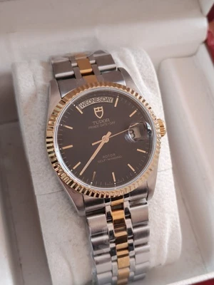 Reloj automático para hombre Tudor Prince fecha día esfera negra 76213 36 mm Foto 1 de 4