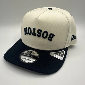 New Era Boston Red Sox 9Fifty A-Frame Snapback Hat Off White Navy Blue Upside - Bild 1 von 15