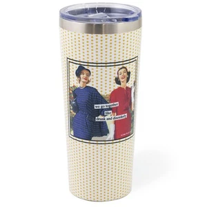 Anne Taintor Stainless Steel Travel Tumbler with Lid, 22-Ounces, Drunk & Diso... - Picture 1 of 3