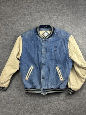 Vintage Bausch & Lomb Jacket Mens Large Blue Denim Olympic Sponsor Varsity 90s - Image 1 of 4
