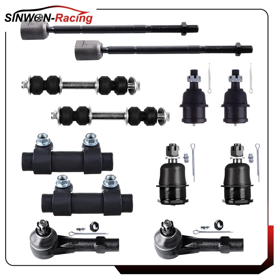 Piezas de dirección delantera y extremo de barra de amarre marca 12 piezas para Dodge Dakota 1991-1996 Foto 1 de 4
