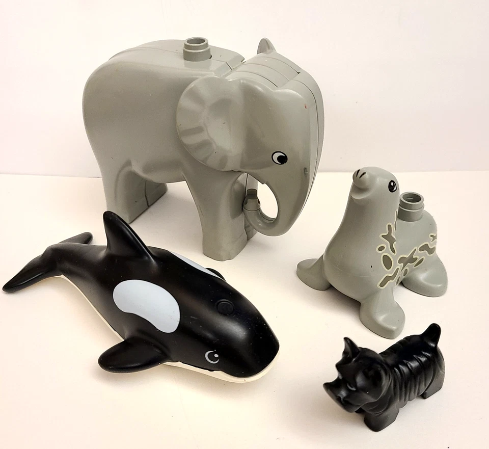 Lego Duplo Animales Figuras De Colección Zoo Elefante Ballena Foca Scottie Perro Lote Foto 1 de 4