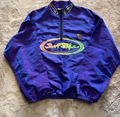 Vintage Surf Style Pullover Windbreaker Spell Out Multicolor 80s 90s One Size - Image 1 of 4