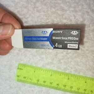 Sony 4GB Memory Stick PRO Duo Card with Memory Stick Duo Adapter MSAC-M2 - Picture 1 of 9
