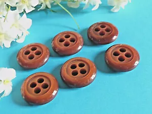 367CBIS Chequerboard Big Buttons " Caramel " Brown Iridescent Lot 6 Ép. 1970 - Picture 1 of 3