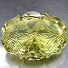 PRASIOLITE ENGRAVE OVAL HUGE SIZE! 61.89CT.TOP RICH YELLOW!