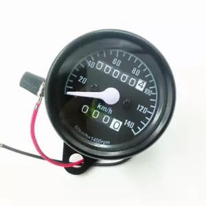 Tachimetro contachilometri nero vintage moto Gauge Per Cafe Racer Old School - Picture 1 of 4