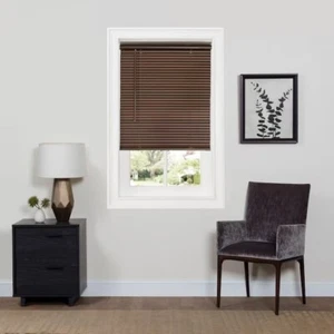 Achim GII Deluxe Sundown 1-in Slat Width 29-in x 64-in Mahogany Vinyl Mini Blind - Picture 1 of 5