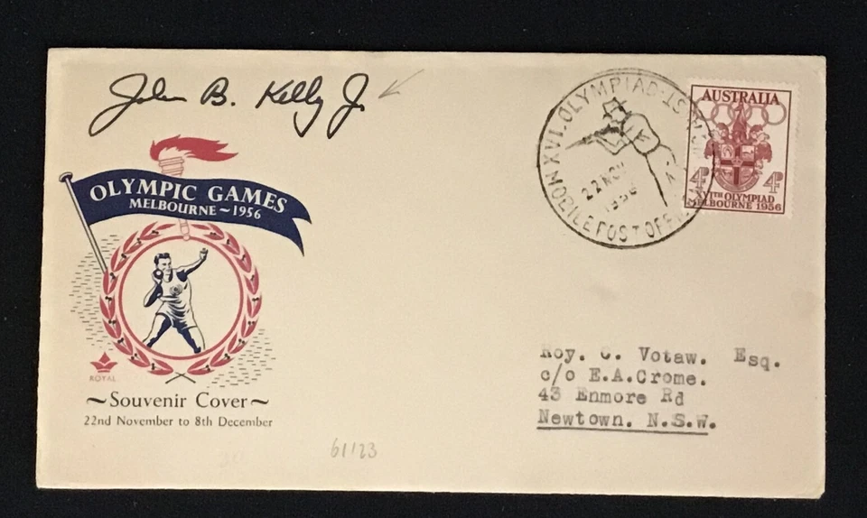 AUSTALIA 1956 - CUBIERTA ESPECIFICADA - OLIMPIADAS - OFICINA DE CORREOS MÓVIL - FIRMADA --F/VF  Foto 1 de 1