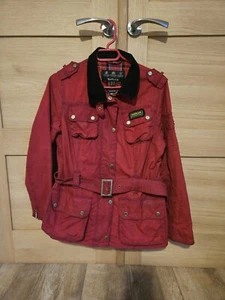 barbour international Giacca Rossa Fodera Tartan Soddisfacente Con Rosso Descrizione - Foto 1 di 19