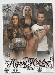 2021 AEW Happy Holidays Oberdeck Mitarbeiter Aktionskarte 5x7 CM Punk Britt Bäcker - Bild 1 von 2