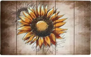 Rubber Doormat 29”x17” Sunflower Welcome Door Mat Outdoor Indoor Enty Floor Mat - Picture 1 of 7