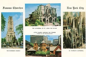 Famous Churches of New York City, UNP, VG --POSTCARD - Imagen 1 de 2