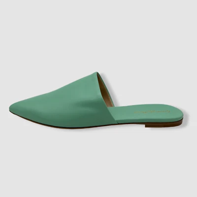 $625 Zapatos planos Gianvito Rossi para mujer de cuero verde con punta deslizables 39,5 EU/9,5US Foto 1 de 4