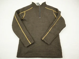 Kuhl Europa Sweater Men Small Brown 1/4 Zip Shearling-lined Collar Alfpaca S - Picture 1 of 9