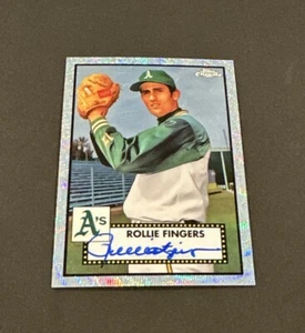2021 TOPPS CHROME PLATINUM ROLLIE FINGERS SILVER WAVE REFRACTOR AUTO #’d 43/70! - Picture 1 of 8