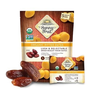 Sunny Fruit Organic Dried Pitted Nour Dates - 6 Bags (30 Individual Portions) - Picture 1 of 7