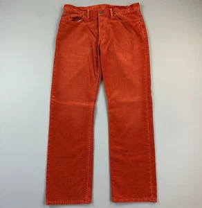 Vintage Polo Ralph Lauren Corduroy Pants Mens 34x30 Orange 650 Straight Cords - Picture 1 of 14