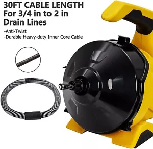 30Ft x 3/10In Electric Drain Cleaner Machine Drain Auger Sewer Snake Auto Feed - Picture 1 of 6