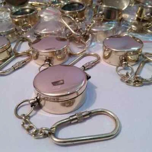 Messing Taschendeckel Kompass mit Schlüsselring Marine Sammlerstück Kompass 50er Set - Bild 1 von 5