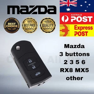 3 Button Mazda Remote Key Fob Case Shell 2 3 5 6 RX7 RX8 BT50 BEST QUALITY - Picture 1 of 5