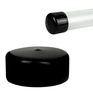 Schwarz Vinyl Gummi Flexible Runde Rohrschlauch Rohr Endabdeckung Kappen - Bild 1 von 3