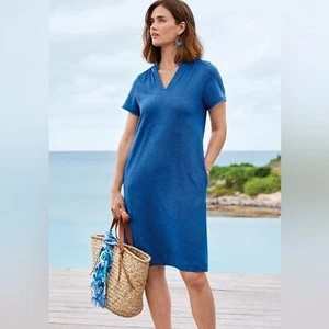 Neu mit Etikett Presley kurzärmliges blaues Minikleid mit weicher Umrandung Größe Petite XS 2/4 - Bild 1 von 12