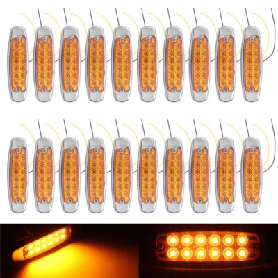 12V DC Amber Side Marker Light Clearance 12-LED Truck Trailer fits for Peterbilt - Image 1 of 4