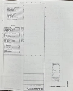Diagrama De Cableado Eléctrico Plegable Ford Mercury Escort Lynx Y EXP 1984 - Imagen 1 de 4