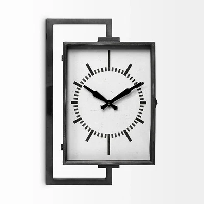 Reloj de Pared Rectangular Grande Negro Estilo Industrial Foto 1 de 2