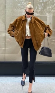 NWT! Saint Laurent Suede Bomber Jacket in Brown, Size 36 (Small) - Bild 1 von 14