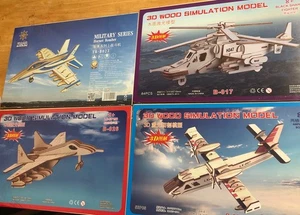 4- Wood Plane 3D Mechanical Simulation Model Assembly DIY Kits SEALED NEW! - Picture 1 of 10