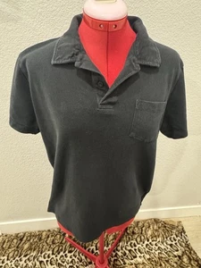 Sunspel England Polo Shirt Men's Medium Black Pocket Cotton Made in Portugal - Picture 1 of 6