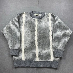 Bonner Of Ireland Sweater Mens Large Wool Knit Thick Fisherman Handloomed Gray - Picture 1 of 11