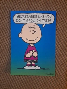 Peanuts VINTAGE Cards Birthday  Secretary Thanks - Picture 1 of 10