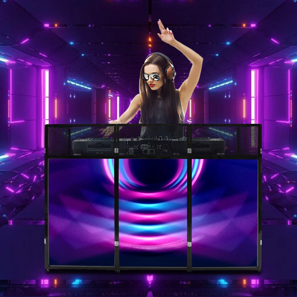 DJ Desk Foldable DJ Stand DJ Booth Table DJ Booth Stand 44lbs Load 73*23*45.3 in - Image 1 of 4
