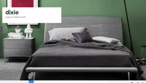 Calligaris Regina Dixie Letto IN Grigio Veneer Finitura - Foto 1 di 7