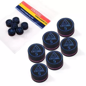 CUESOUL 6 Pieces 14mm 8 Layer Pigskin Cue Tips for Pool Cue or Snooker Cue - Picture 1 of 9