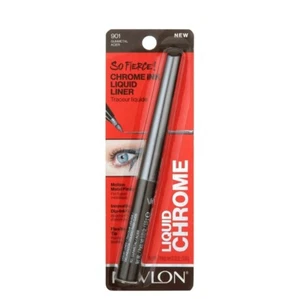 Revlon So Fierce! Chrome Ink Liquid Liner, 901 Gunmetal Metallic Eyeliner New - Picture 1 of 6