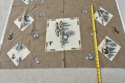 24" x 44", Canoe Country" Panel on Brown Flannel, Moda, Holly Taylor, P8962 - Image 1 of 4